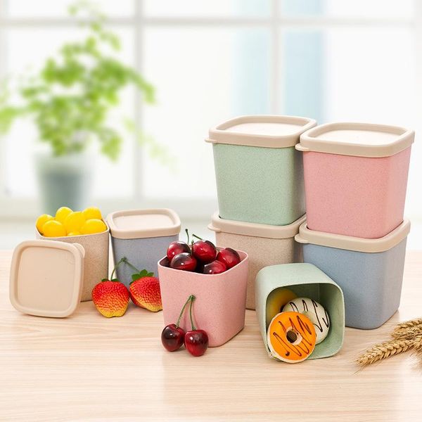 

storage bottles & jars nordic home kitchen wheat straw covered plastic sealed grain tank organizer box food s / l