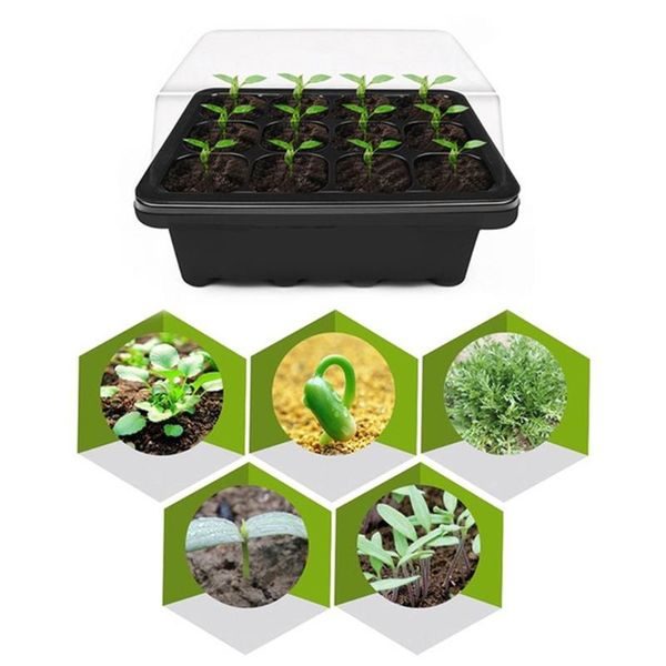 

holes plastic grow box seed tray kit plant germination garden gardening nursery transplant flower pots planters &