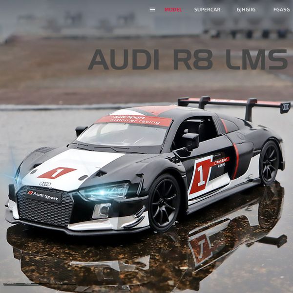 

132 AUDI R8 LMS GT3 Le Mans Sports Car Toy Car Model Alloy Pull Back Children Toys Collection Gift Off-Road Vehicle