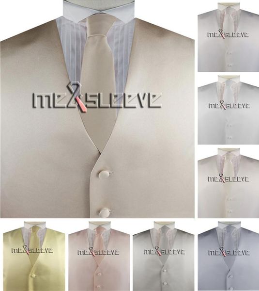 

men's vests 4pcs solid tuxedo vest with necktie+bowtie+hanky, Black;white