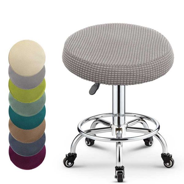 

chair covers round cover polar fleece fabric seat bar stool elastic universal for banquet el dining home decoration