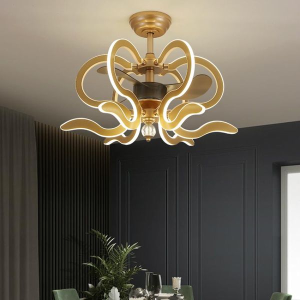 

electric fans 110v/224v led ceiling light living room dining bedroom invisible frequency conversion nordic with lights