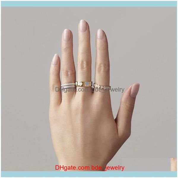 

wedding jewelrywedding rings 12pcs colorful heart ring alloy set for women girl couple cute love plain stackable finger m20 21 dropship drop, Slivery;golden