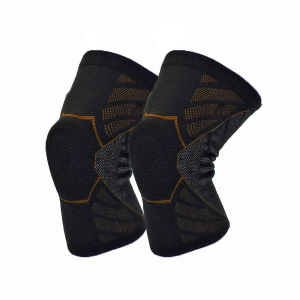 

sports kneepad a pair of knee pads that are pressurized elastic support with running basketball soccer/football volleyball elbow &, Black;gray