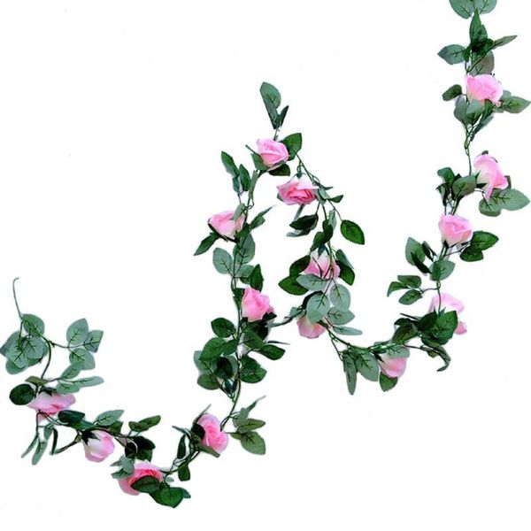 

decorative flowers & wreaths 2.2m 16 flower artificial silk rose garland hanging rattan vertical garden home table party wedding backdrop wa
