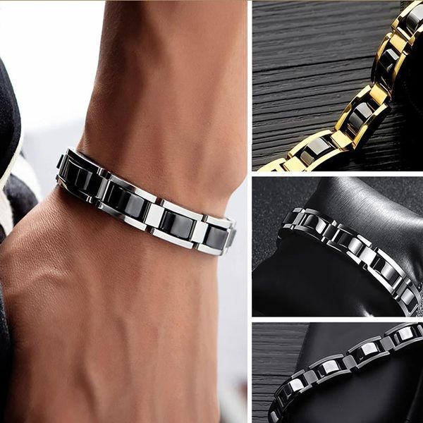 

bangle 2021 magnetic adjustable bracelet men stainless steel titanium black charm friends bangles
