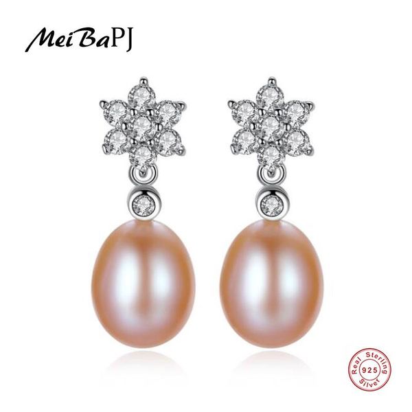 

dangle & chandelier [meibapj]natural freshwater pearl fashion drop earrings real 925 sterling silver fine charm jewelry for women