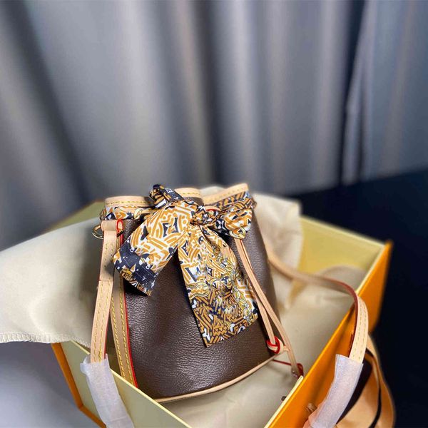 

luxury handbags mini shoulder bags classic sturdy stylish bucket bag coated canvas iconic shape drawstring closure women adjustable leather