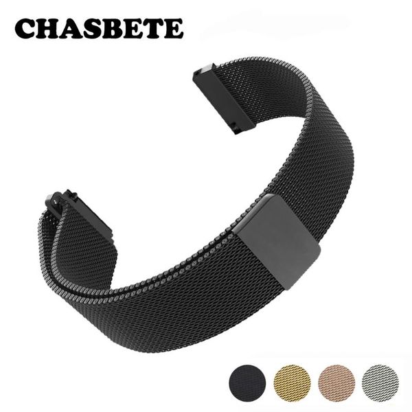 

watch bands 22mm stainless steel band for samsung gear 2 r380 / r381 r382 magnetic quick release strap wrist loop belt bracelet, Black;brown