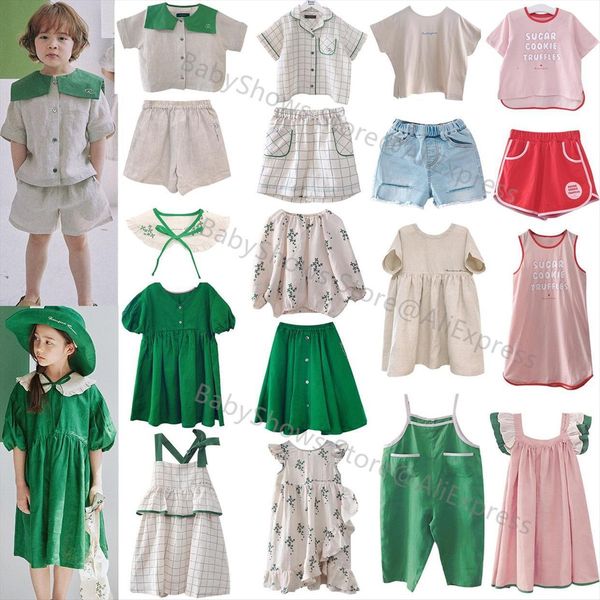 

kids girls dress summer rj brand toddler boys t shirts and shorts set baby child overalls pants casual suit, White
