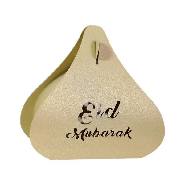 

100pcs eid mubarak hollow letter candy box muslim ramadan triangle chocolate bag r2jc gift wrap