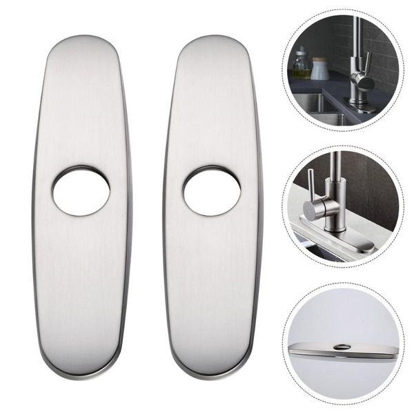 

2pcs home plate kitchen electroplated decor (silver) faucets