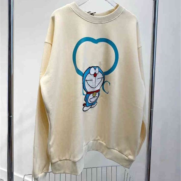 

fashion gujia autumn new urban leisure cartoon robot loose and comfortable couple sweater, Black