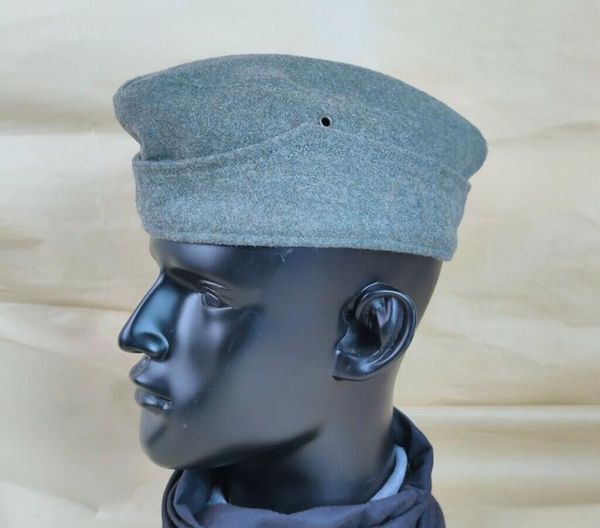 

wide brim hats wwii german wh wehrmacht soldier em field gray wool garrison cap, Blue;gray