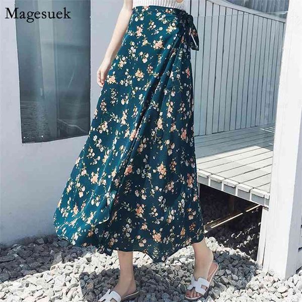 

retro empire women skirt autumn prairie chic print chiffon elegant floral long s holiday mujer faldas 3041 210512, Black