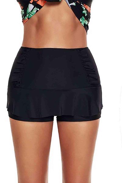 

women's panties black skirt-look swim shorts tg-t3291, Black;pink