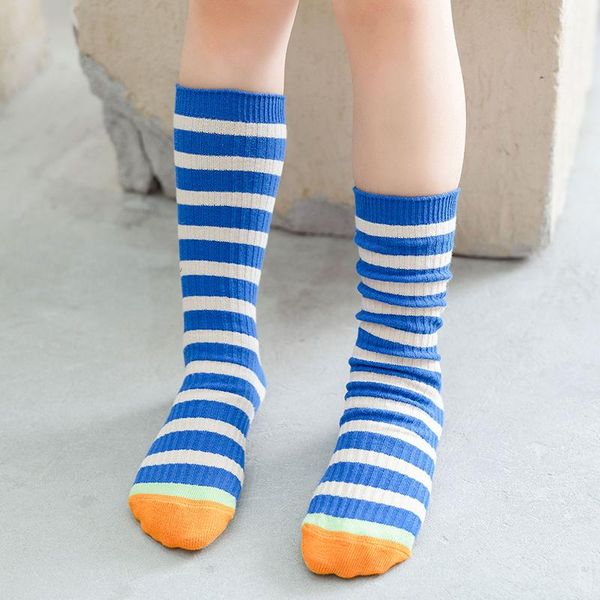 

children knee hight socks for girls boys summer spring kids toddler baby cotton cute funny tube striped long fashionable, Pink;yellow
