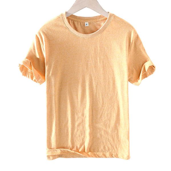 

summer cotton yellow solid t shirt men causal o-neck basic t-shirt male classic style 210601, White;black
