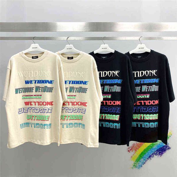 

foam printing we11done t shirt men women 1:1 t-shirt welldone tee slightly ovesized g1207, White;black