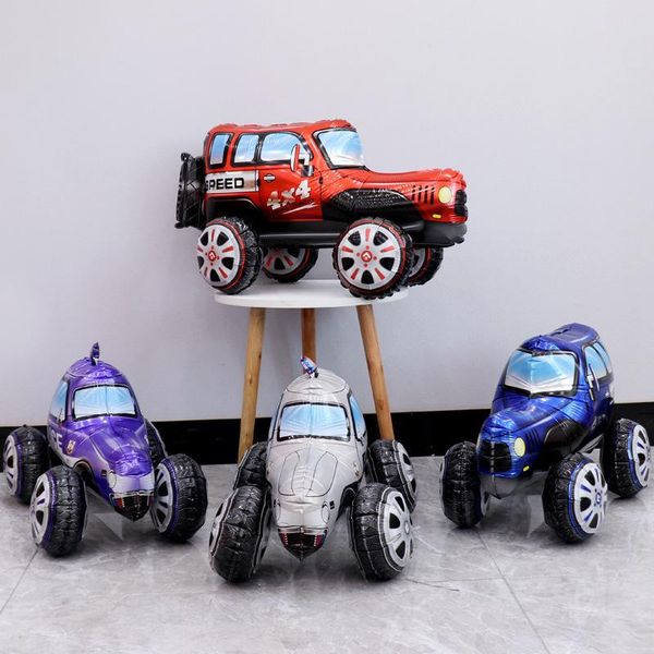 

party decoration 3d stereo car aluminum film balloon children's toy gift birthday stage wedding po props racing