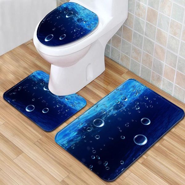 

bath mats fashionable texture toilet 3-piece set, floor mat bathroom set