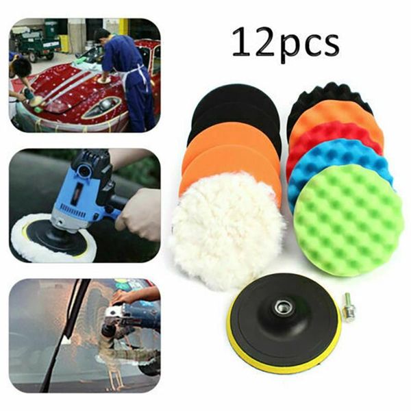 

sponge or wood 12 " car polisher soft wave foam waffle pad buffing pads kits high quality