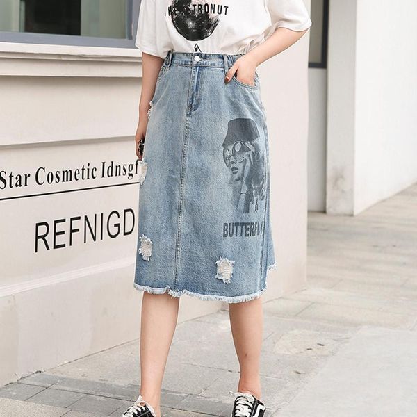 

s-6xl women denim skirt spring/summer large size beautiful girl fashion pants skirts, Black