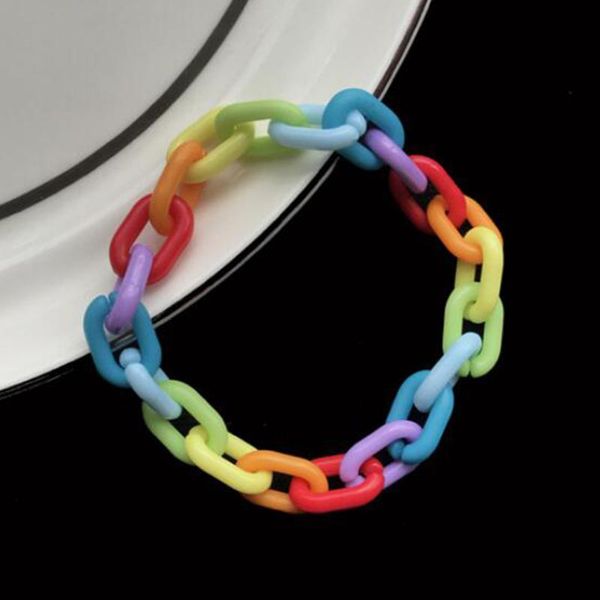 

bangle handmade bracelet colorful transparent acrylic cute candy color for women men jewelry party creative birthday gift, Black