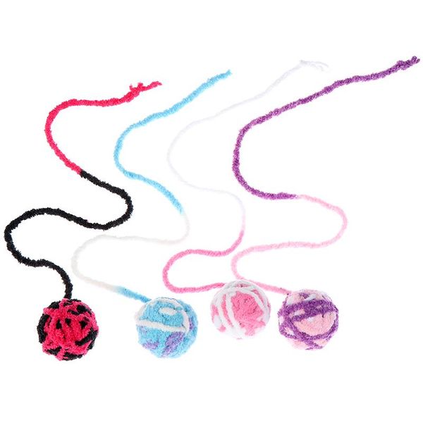 

cat toys random color colorful wool ball toy pet dog kitten teaser playing play chew rattling scratch catch rope weave
