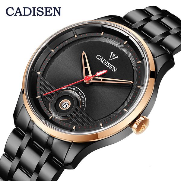 

caddies make men mechanical clock automatic japan nh35 movement fashion luxury rvs male relogio masculino, Slivery;brown