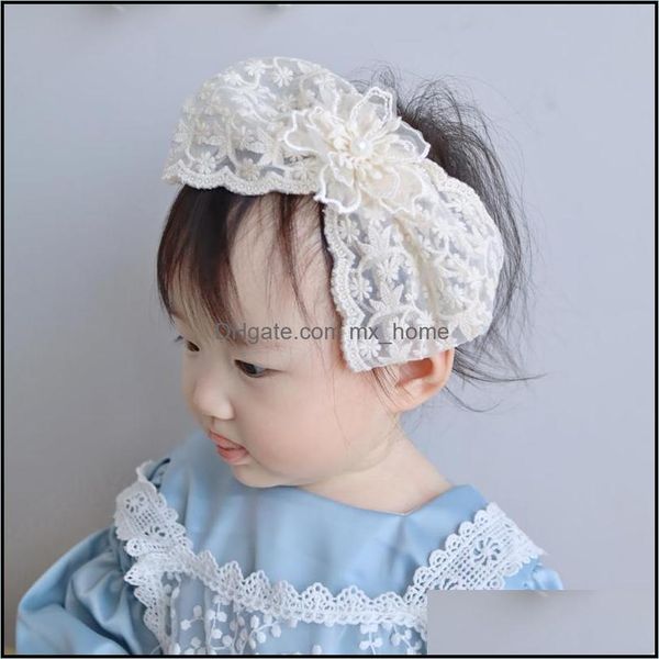 Cabelo Aessórios Bebê, Miúdos Maternidade Bandas Bandas Bandas Lace Branco Grandes Arcos Arcos Estilo Coreano Crianças Princesa Headwrap Bebê Meninas Infantil Fas