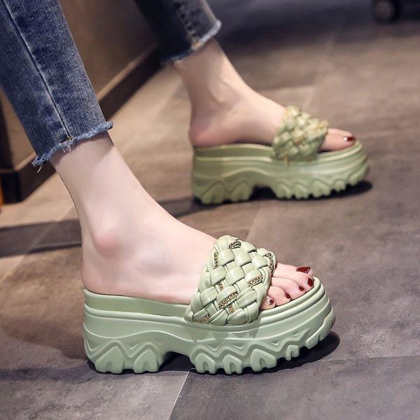 

slippers butterfly-knot house platform high-heeled shoes lady increased internal slipers women luxury slides rubber 2021 designe, Black