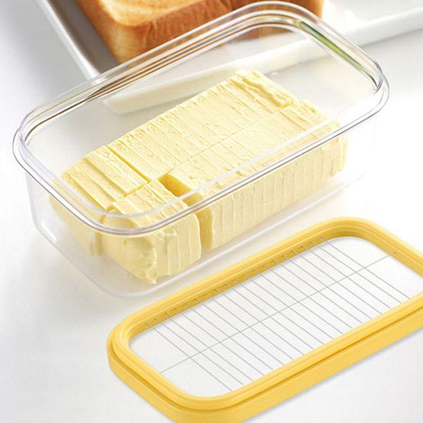 

storage bottles & jars butter slicer cutter stainless steel bread cake cheese glass keeper container multifunction kitchen accessories