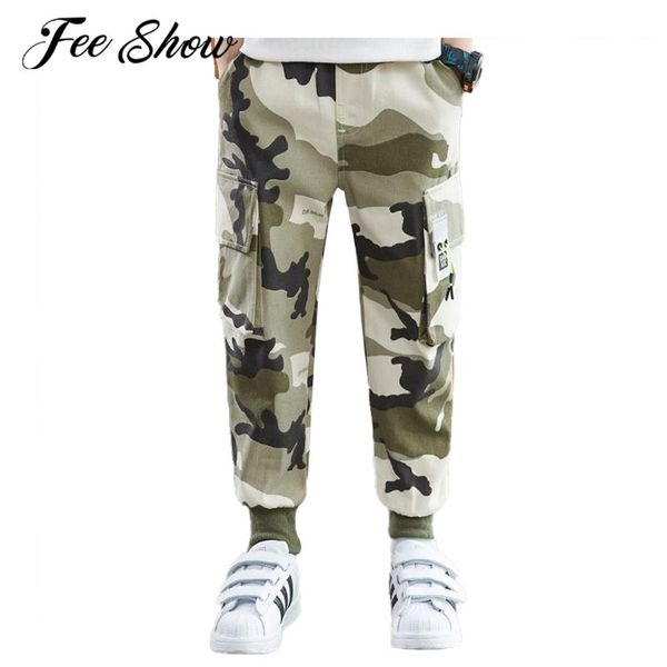 

children boys sport pants casual camouflage cargo for teenage trousers kids jogger sweatpants street jazz dance, Blue