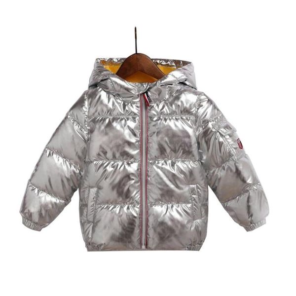 

coat girls coats winter jacket kids down cotton waterproof snowsuit gold silver hooded parka boys for 110-145, Blue;gray