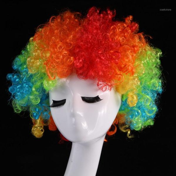 

color explosive head wig cosplay clown with headgear belt elastic fun for 1, Black