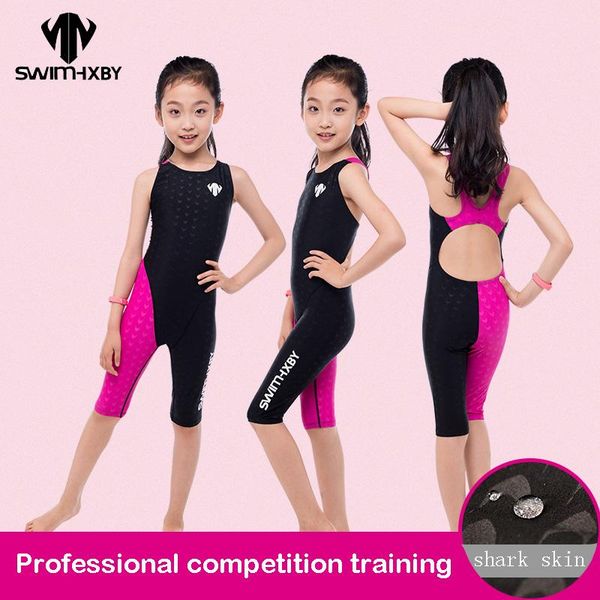 

one-piece suits hxby swimsuit girls swimwear kids one piece swimming suit professional training children's competition female