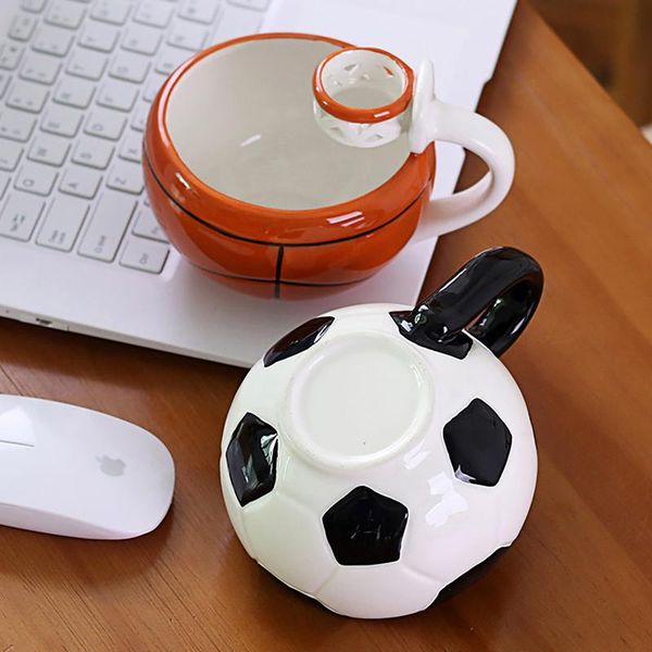 

mugs cartoon basketball football tea cup mug ceramic coffee breakfast water lovely gift strainer teapot