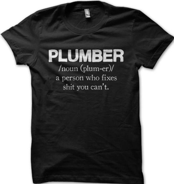 

plumber mens funny t shirt - gift for dad printed t-shirt 9154, White;black
