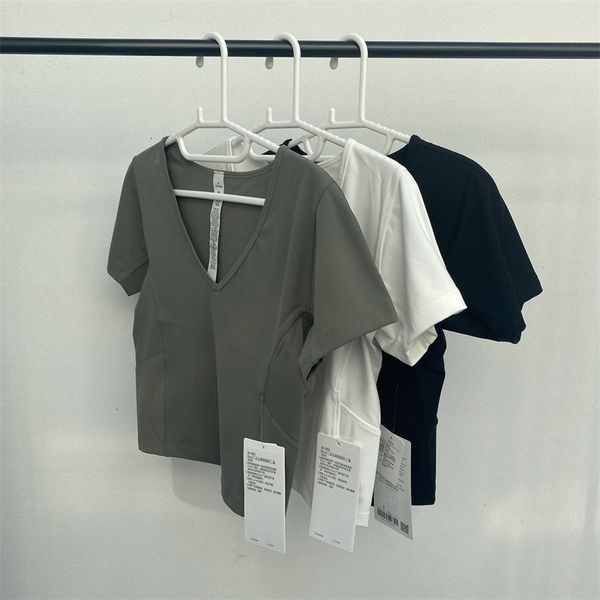 

luxury party dresses yoga cloth sports fitns tight sleeve short t-shirt tank bottomed blouse women, Black