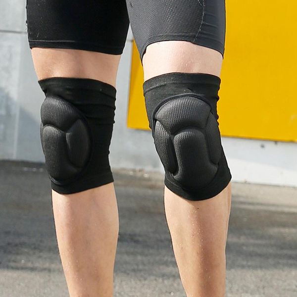 

crashworthy thickening sponge knee protector pad sport for dance fitness tape brace guards elbow & pads, Black;gray