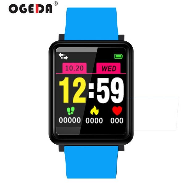 

wristwatches ogeda 2021 sports smartwatch men women bluetooth ip67 waterproof swim pedometer outdoor fitness sleep tracker f1 for android io, Slivery;brown