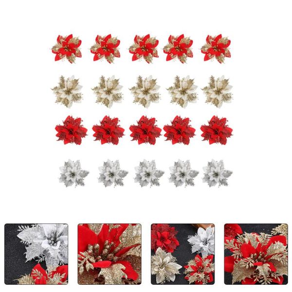 

20pcs christmas decoration flowers artificial tree ornaments decorative & wreaths