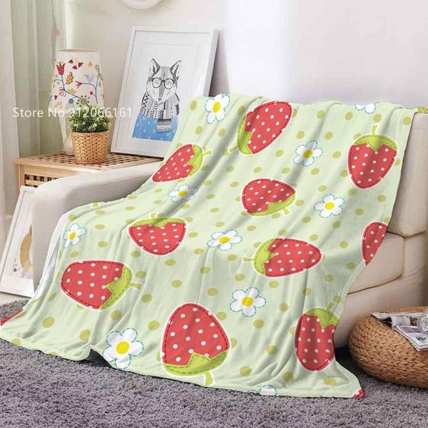 

blankets strawberry watermelon flannel blanket 3d print pineapple fruit throw home textile fleece nap office sofa
