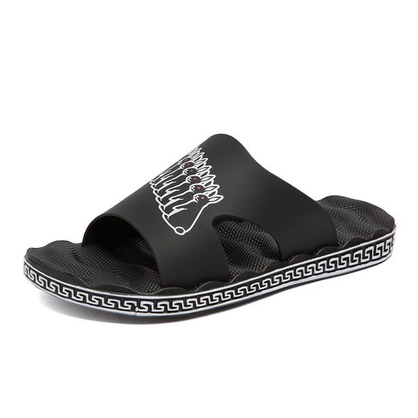 

designer summer cool flip flops men soft beach slippers fashion man indoor shoes mules zapatos hombre, Black
