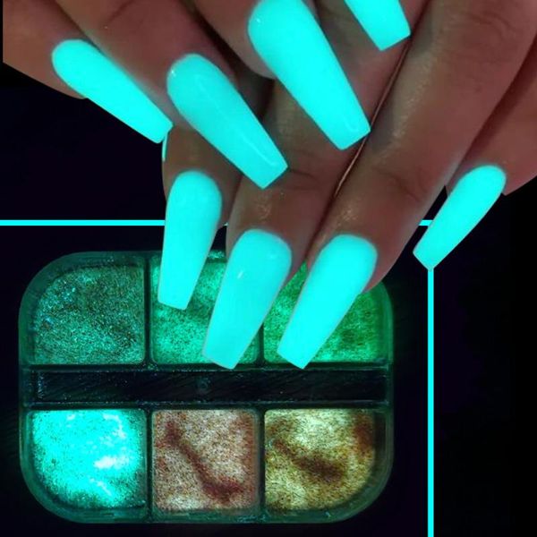 

nail glitter flash powder ins night light sugar colored penetration jewelry dip art decorations, Silver;gold