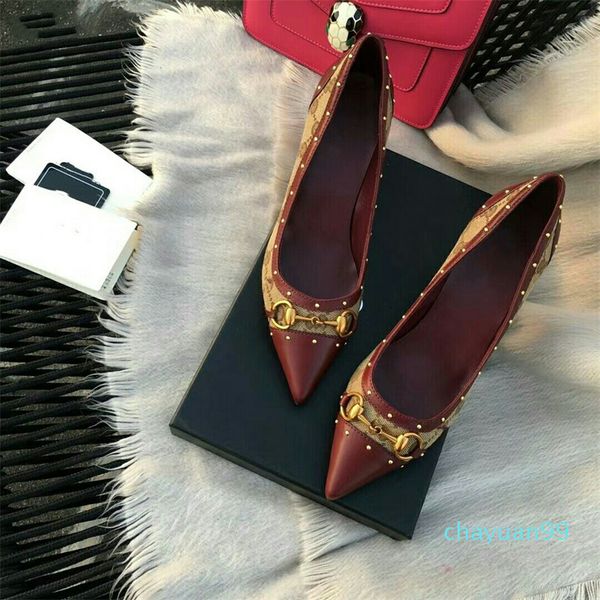 

dress shoes 2021 new ladies retro imported cowhide high heels ggh415, Black