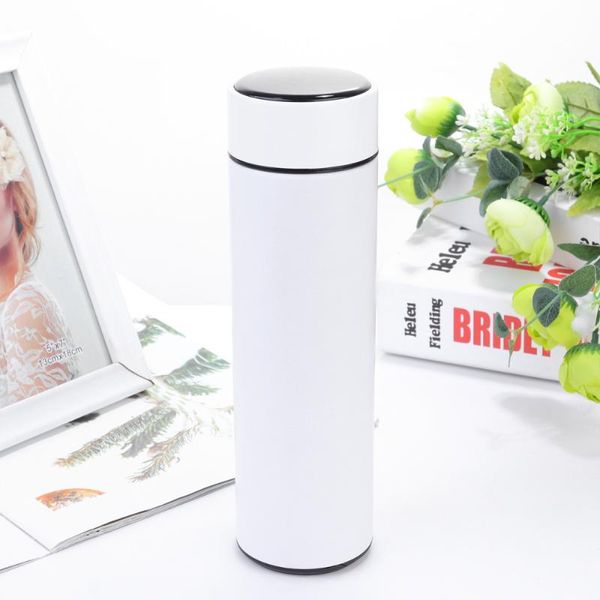 

water bottles 1pc insulation cup smart display temperature portable thermal insulated bottle for home office school (white)