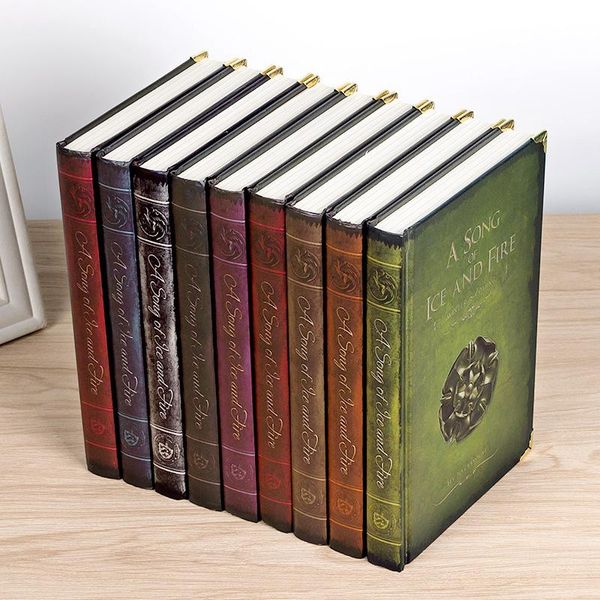 

european retro notebook creative a5 diary book ice and fire song hardcover notepad sketchbook school supplies gift for students notepads, Purple;pink