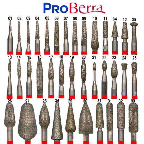 

nail art equipment proberra russia drill 37 type different shape 310# diamond bit cutters manicure cuticle clean pedicure, Silver